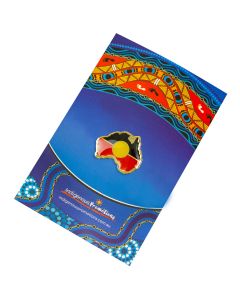 Australia Map Aboriginal Flag Badge 27x20mm