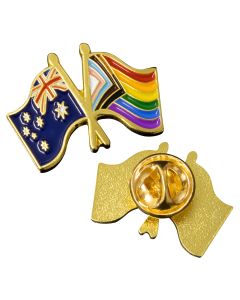 Australia & LGBTQIA+ Progress Flag Lapel Pins
