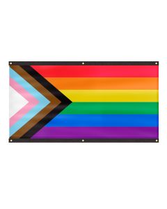 LGBTQIA+ Progress Flag W/ Eyelets