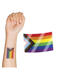 LGBTQIA+ Pride Progress Flag Temporary Tattoo