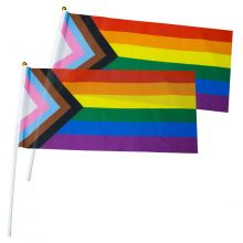 LGBTQIA+ Progress Pride Hand Flags