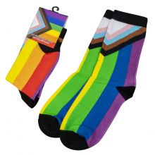 LGBTQIA+ Pride Progress Flag Crew Socks