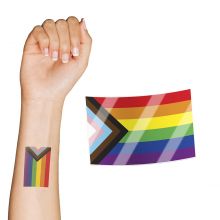 LGBTQIA+ Pride Progress Flag Temporary Tattoo
